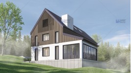 Proiect personalizat casa parter cu etaj si mansarda - Fundata