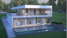 Proiect personalizat casa parter si subsol pe teren in panta - Ilfov