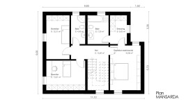 Proiect casa cu mansarda (136 mp) - Tura