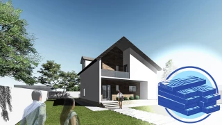 Constructie casa lemn parter + mansarda (124 mp) - Reyna Constructie casa lemn parter + mansarda (124 mp) - Reyna