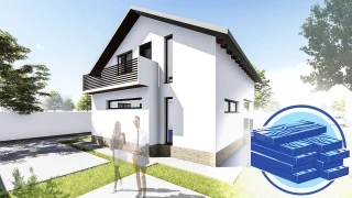 Constructie casa lemn parter + mansarda (110 mp) - Allena Constructie casa lemn parter + mansarda (110 mp) - Allena