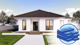 Constructie casa lemn parter (97 mp) - Ema Constructie casa lemn parter (97 mp) - Ema