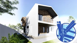 Constructie casa structura metalica parter + mansarda (146 mp) - Atrium