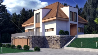 Proiect casa cu mansarda (208 mp) - teren inclinat - Verona Proiect casa cu mansarda (208 mp) - teren inclinat - Verona