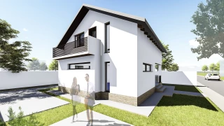 Proiect casa cu mansarda (110 mp) - Allena Proiect casa cu mansarda (110 mp) - Allena