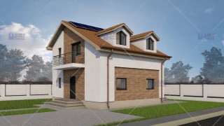Proiect casa cu mansarda (89.7mp) - Solaria Proiect casa cu mansarda (89.7mp) - Solaria